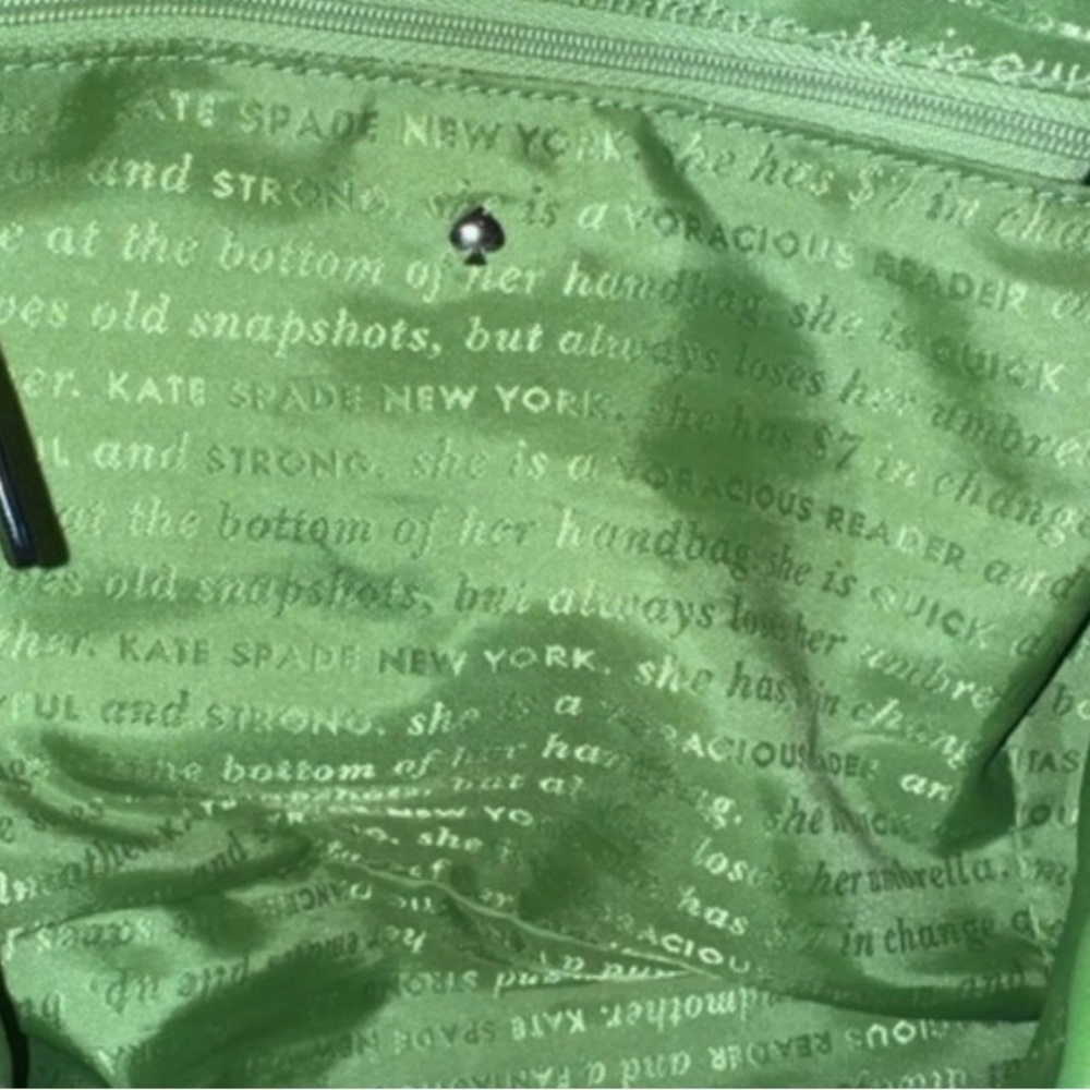 Kate Spade VINTAGE Black & White Leopard Print Hobo Bag Green Interior - Picture 6 of 8